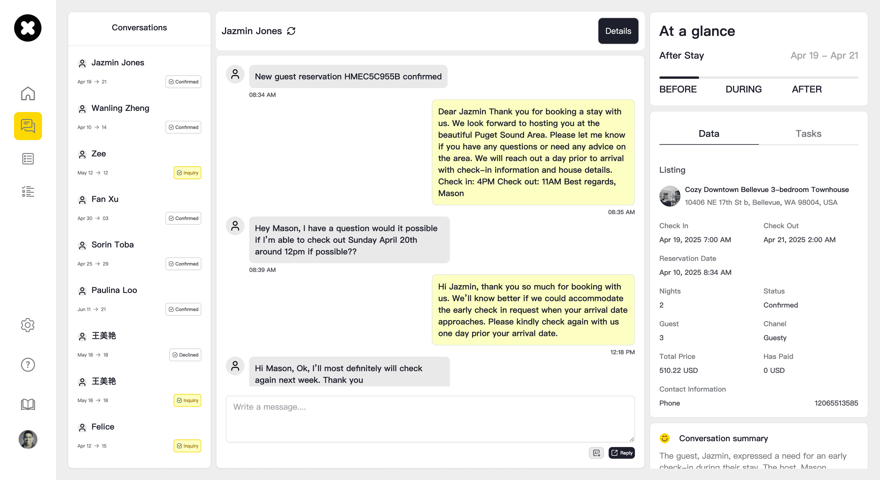 HostMix AI inbox dashboard